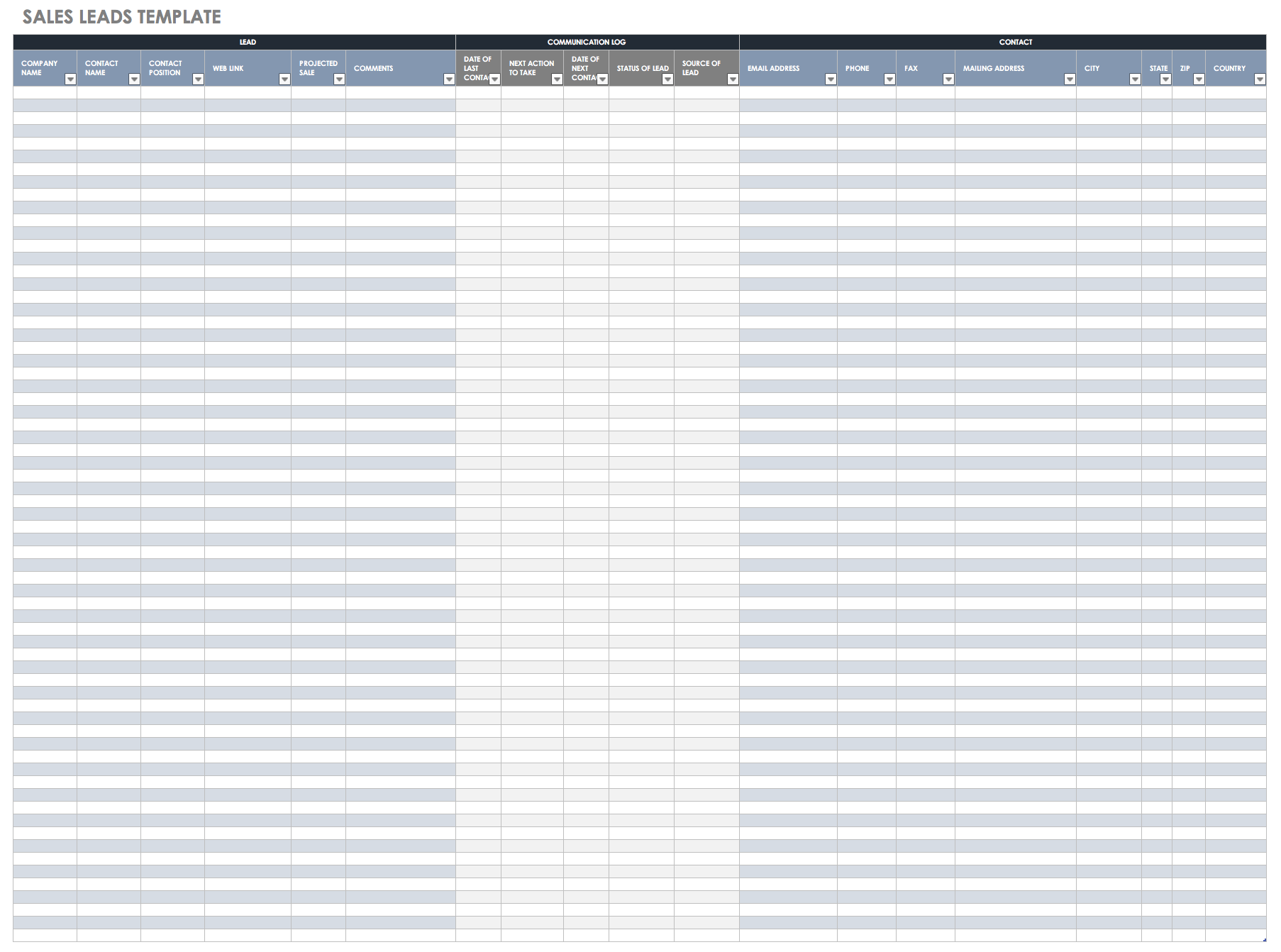 Detail Excel Lead Tracking Template Nomer 3
