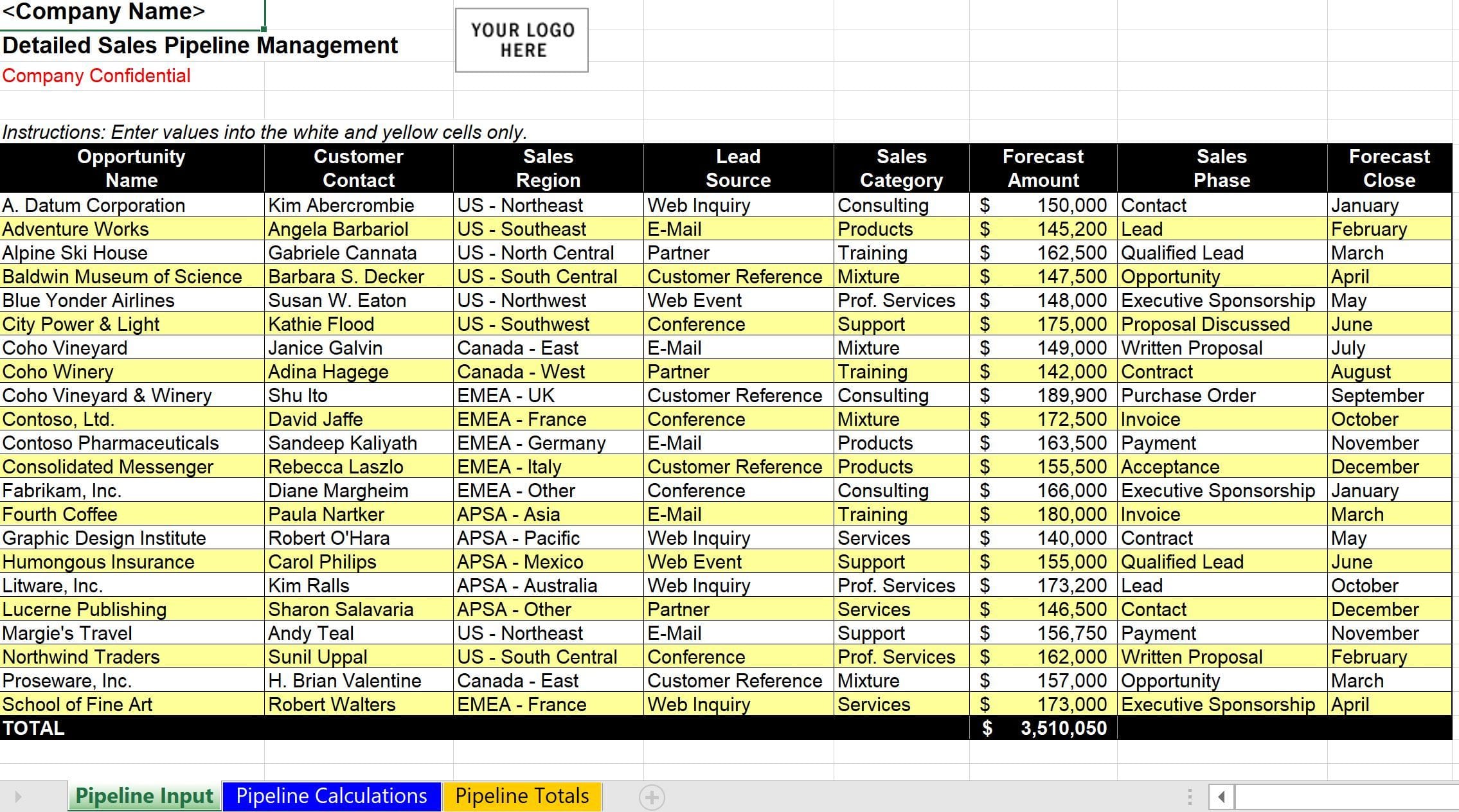 Detail Excel Lead Tracking Template Nomer 47