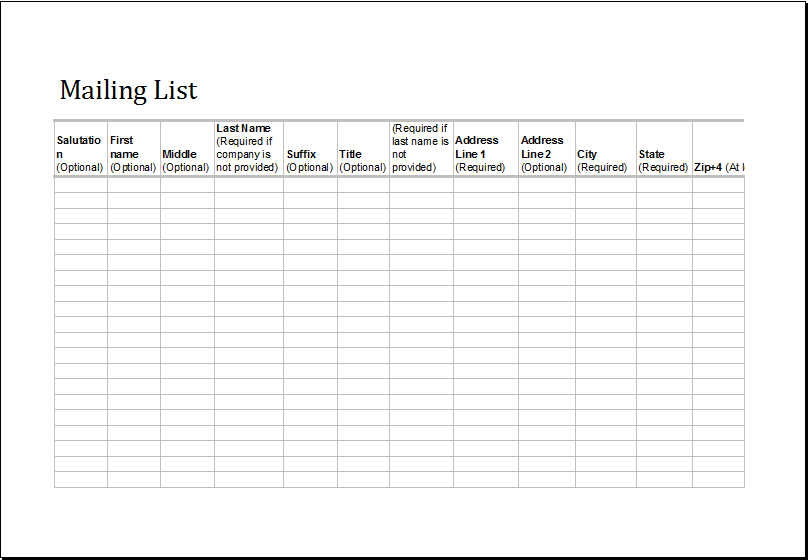 Excel Mailing List Template - KibrisPDR