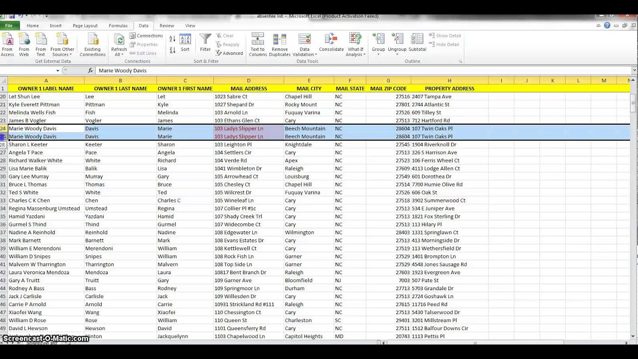 Detail Excel Mailing List Template Nomer 10