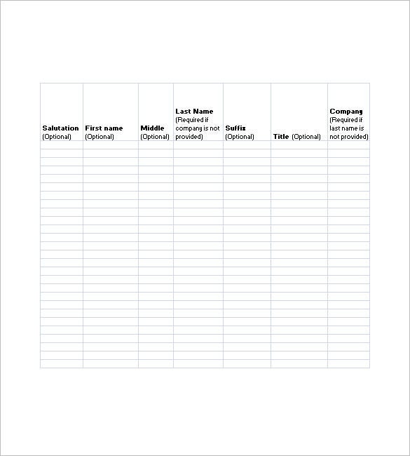 Detail Excel Mailing List Template Nomer 11