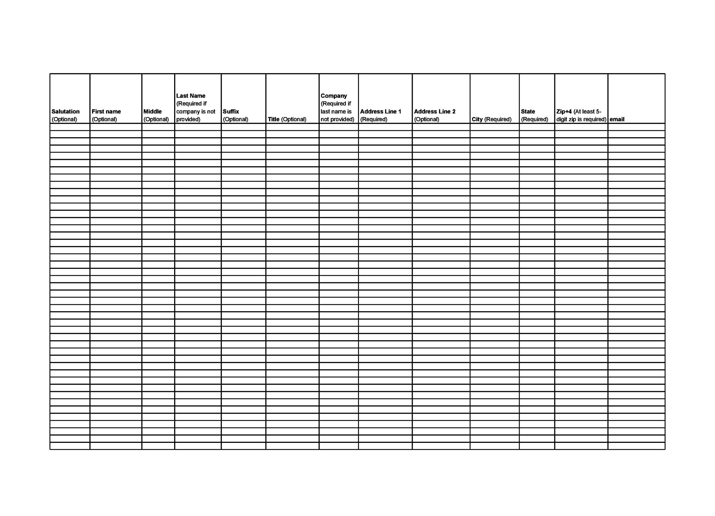 Detail Excel Mailing List Template Nomer 3