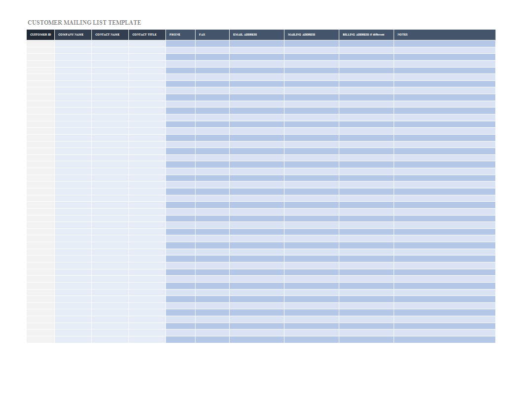 Detail Excel Mailing List Template Nomer 29