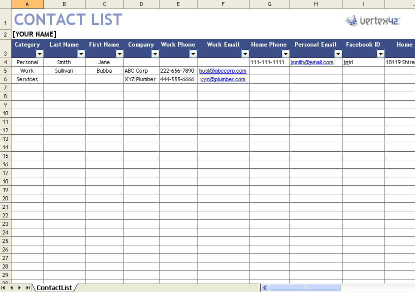 Detail Excel Mailing List Template Nomer 5