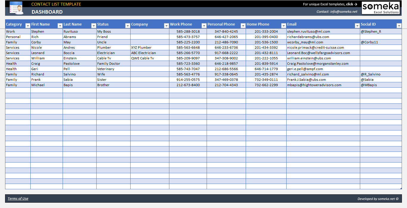 Detail Excel Mailing List Template Nomer 47