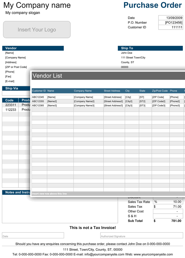 Detail Excel Order Form Template Nomer 19