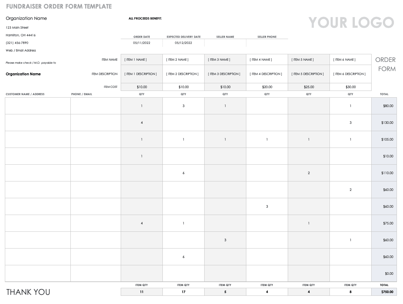 Detail Excel Order Form Template Nomer 27