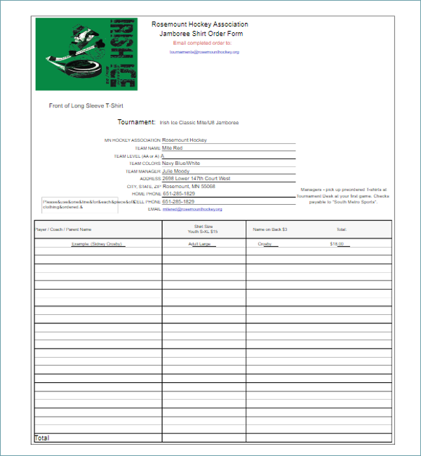 Detail Excel Order Form Template Nomer 46