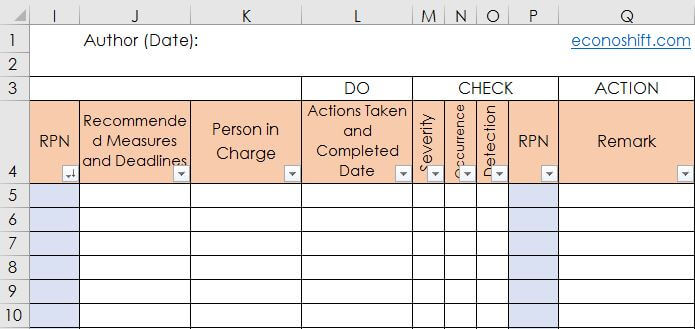 Detail Excel Pdca Template Nomer 26