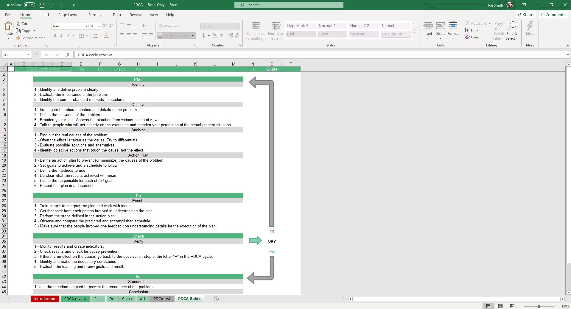 Detail Excel Pdca Template Nomer 5