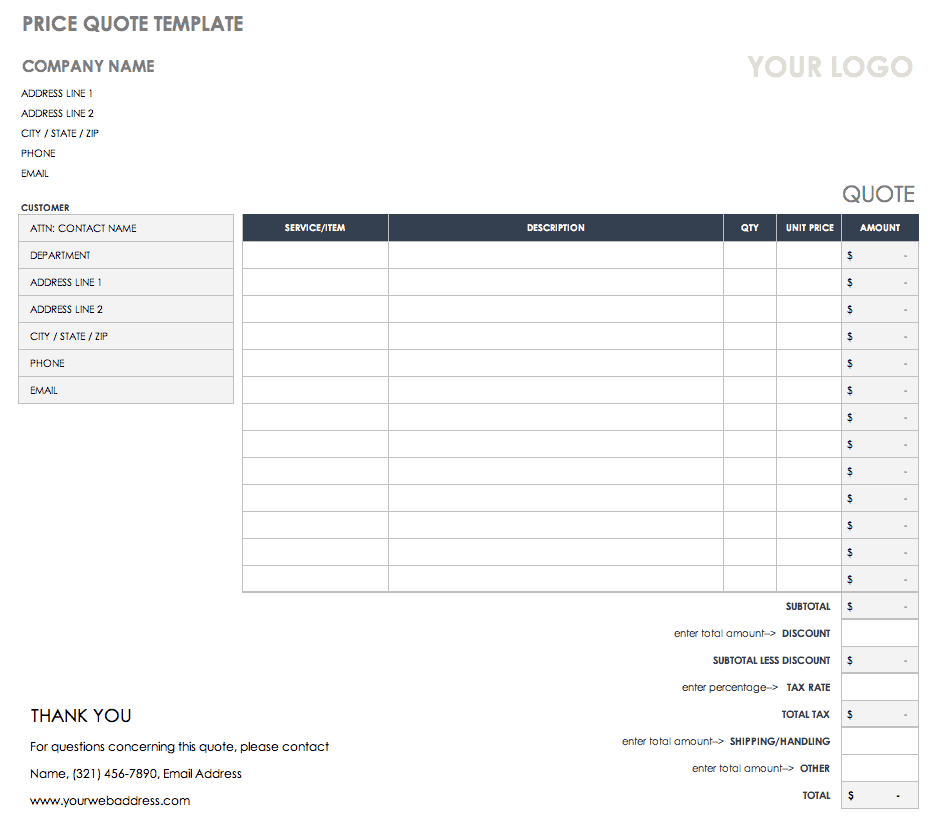 Detail Excel Price List Template Free Nomer 22