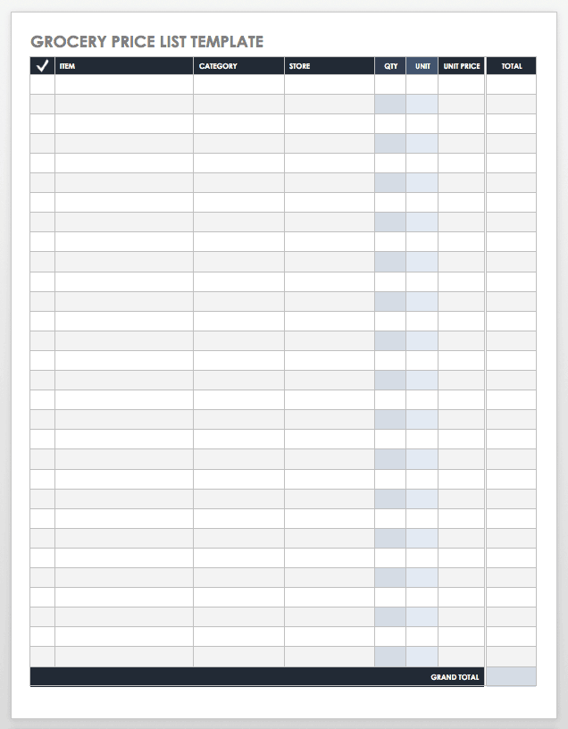 Detail Excel Price List Template Free Nomer 6