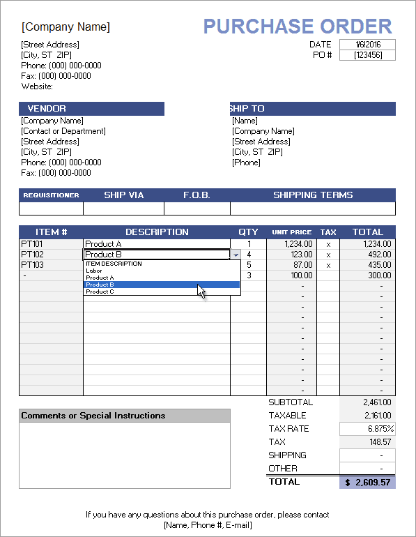 Detail Excel Price List Template Free Nomer 50