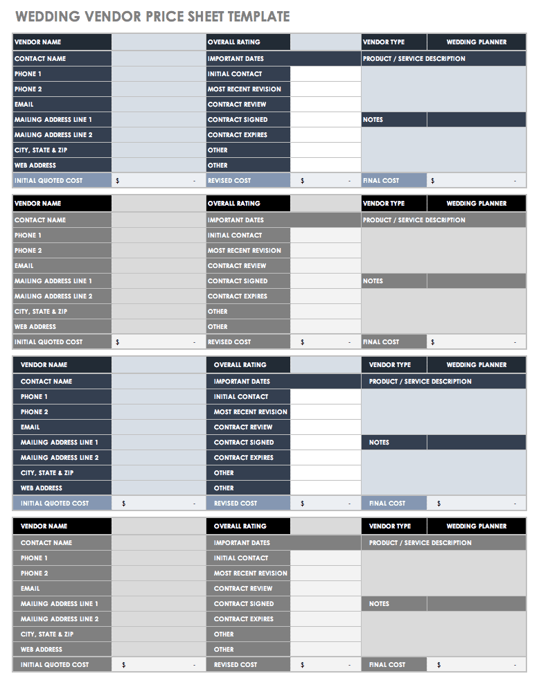 Detail Excel Price List Template Free Nomer 54