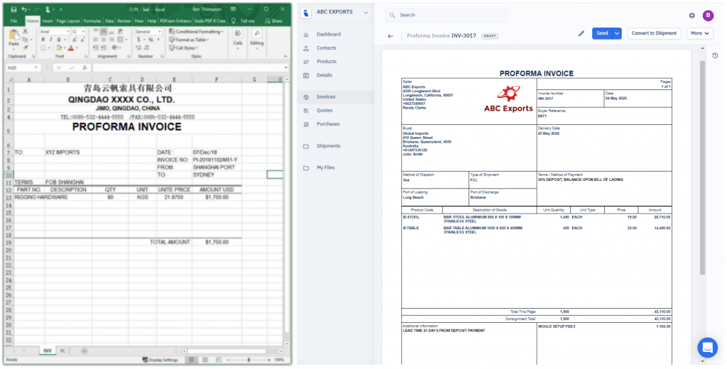Detail Excel Proforma Invoice Template Nomer 41