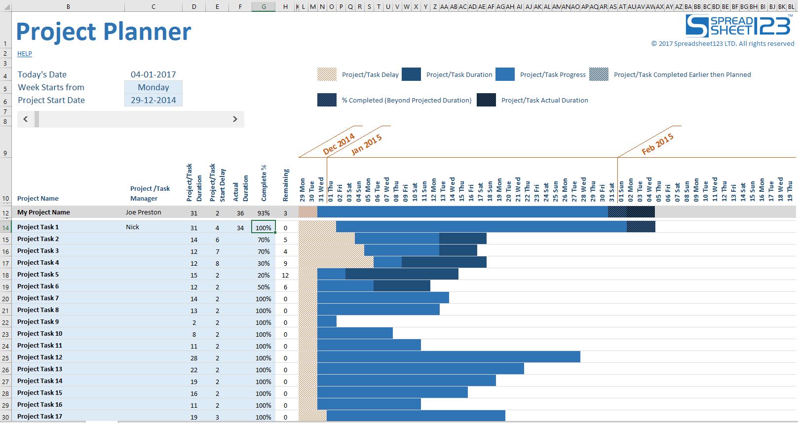 Detail Excel Project Management Template Nomer 42