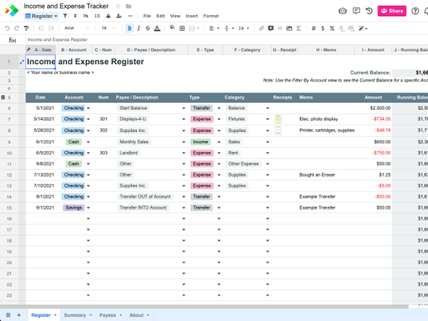 Detail Excel Revenue And Expense Template Nomer 4