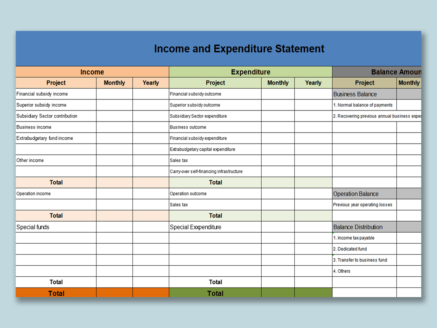 Detail Excel Revenue And Expense Template Nomer 5