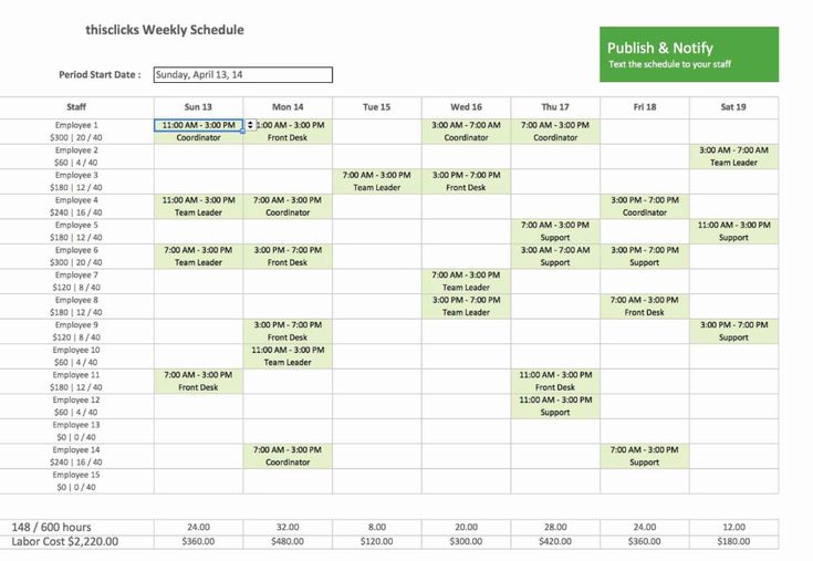 Detail Excel Schedule Template Nomer 12