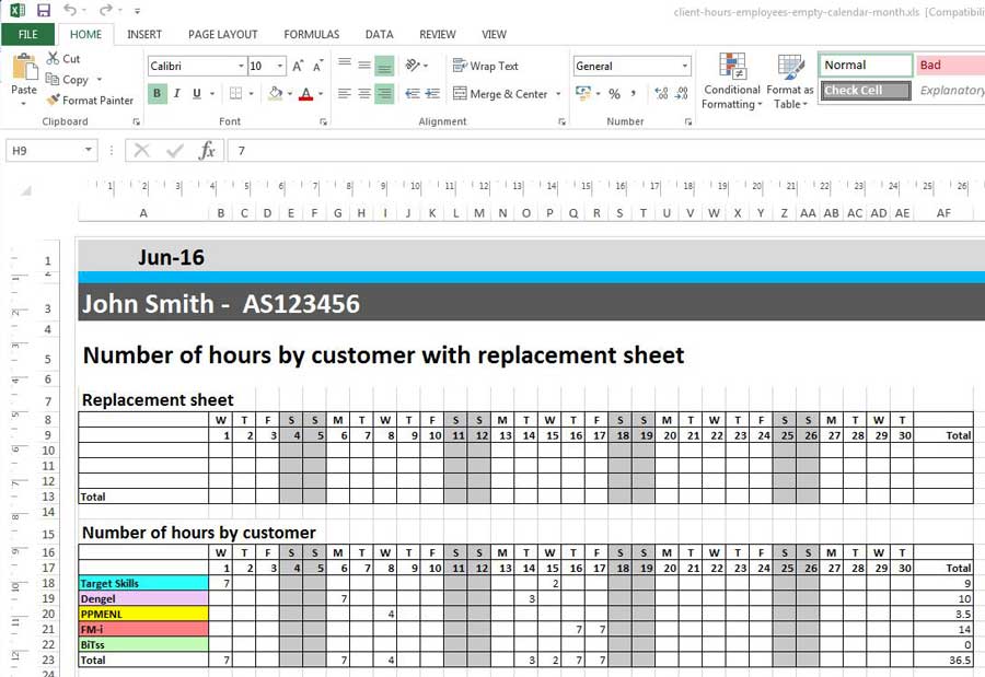 Detail Excel Schedule Template Nomer 14