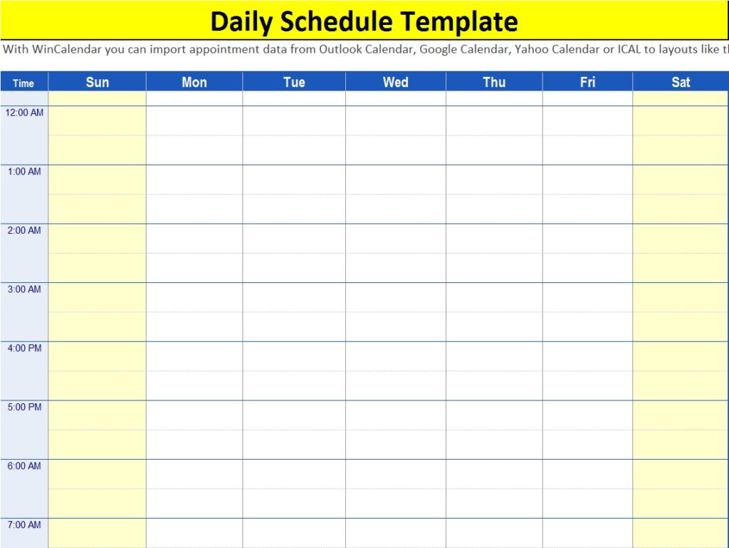 Detail Excel Schedule Template Nomer 15