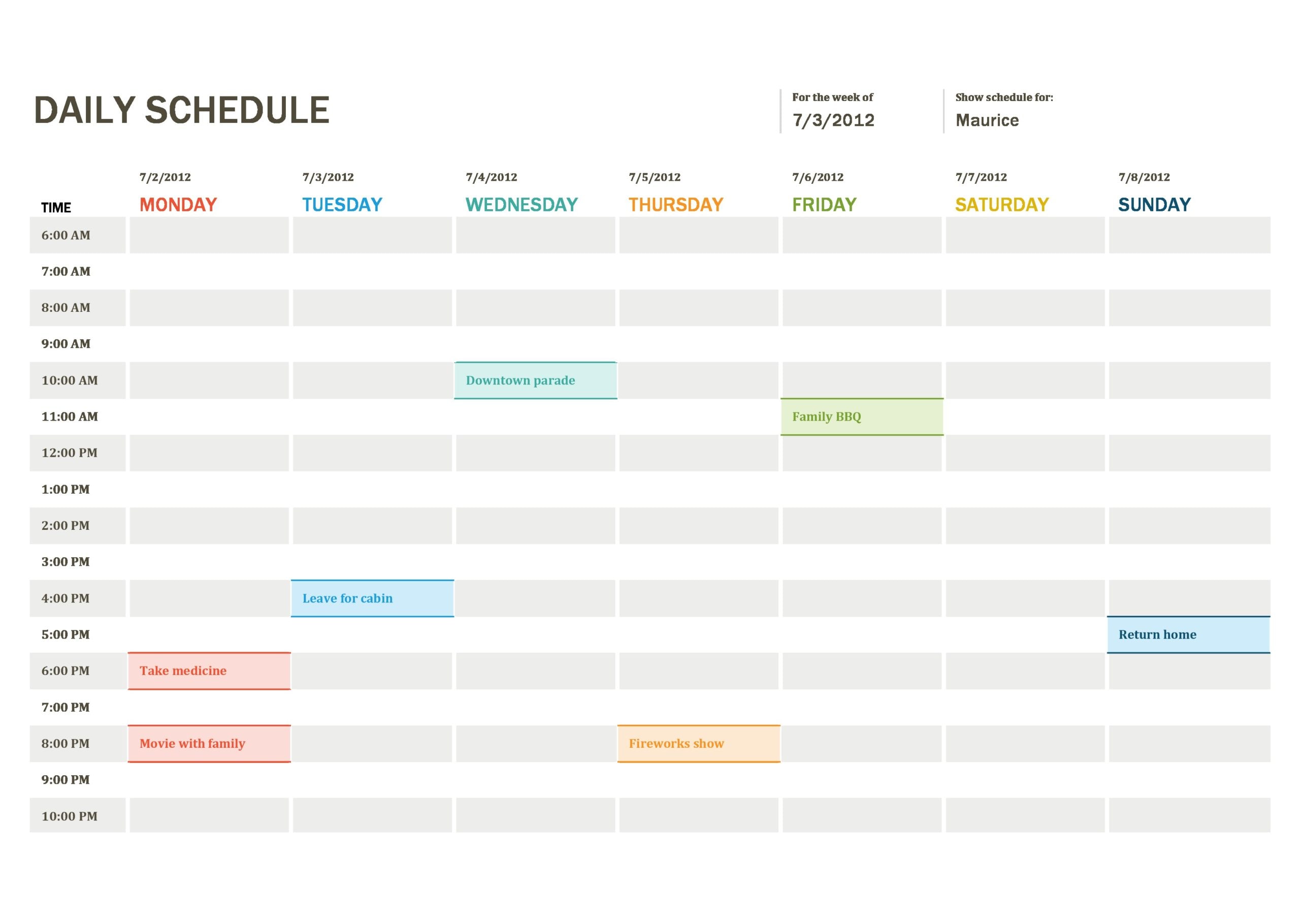 Detail Excel Schedule Template Nomer 19