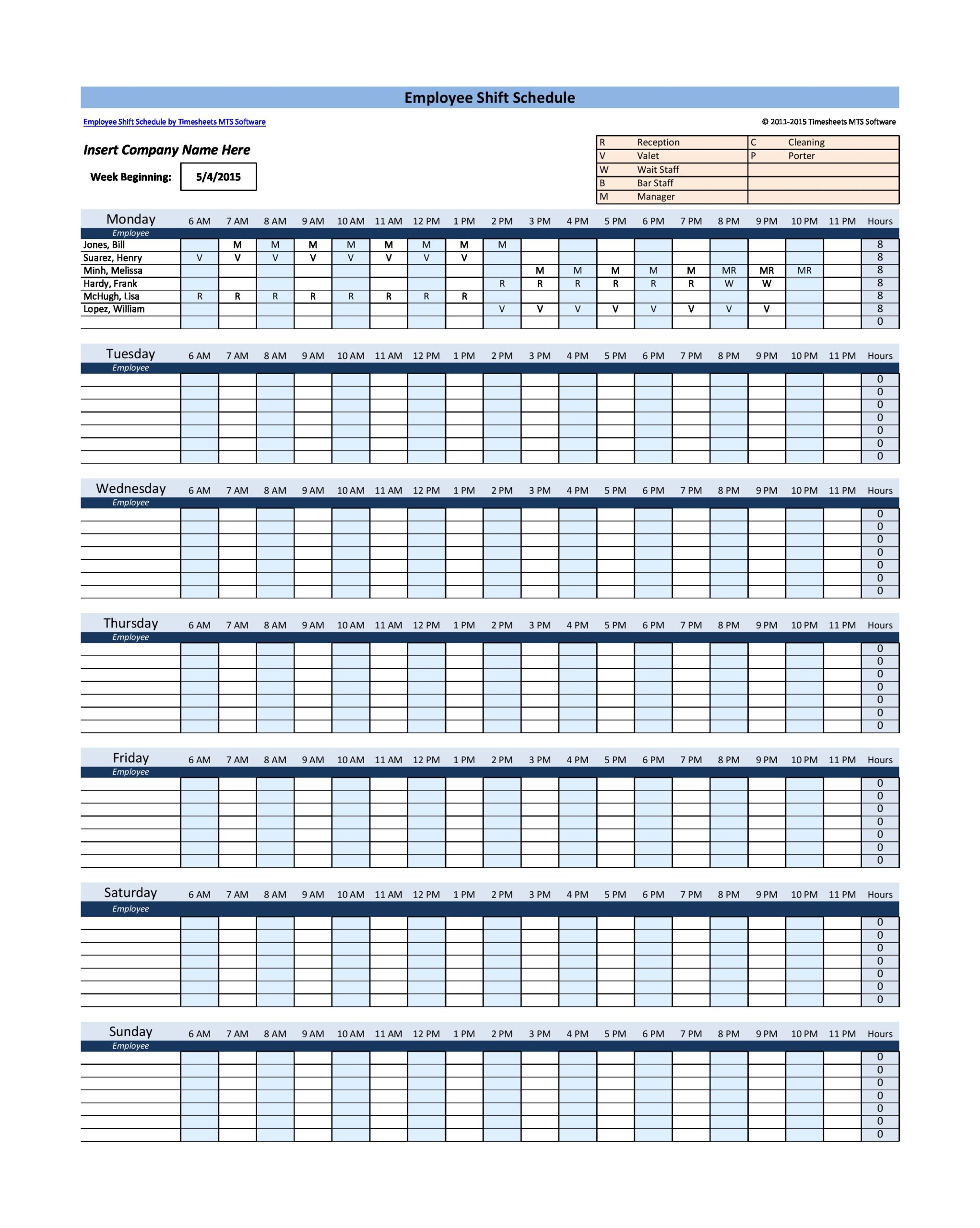 Detail Excel Schedule Template Nomer 24