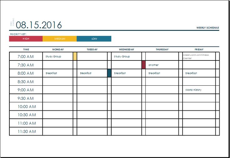 Detail Excel Schedule Template Nomer 28