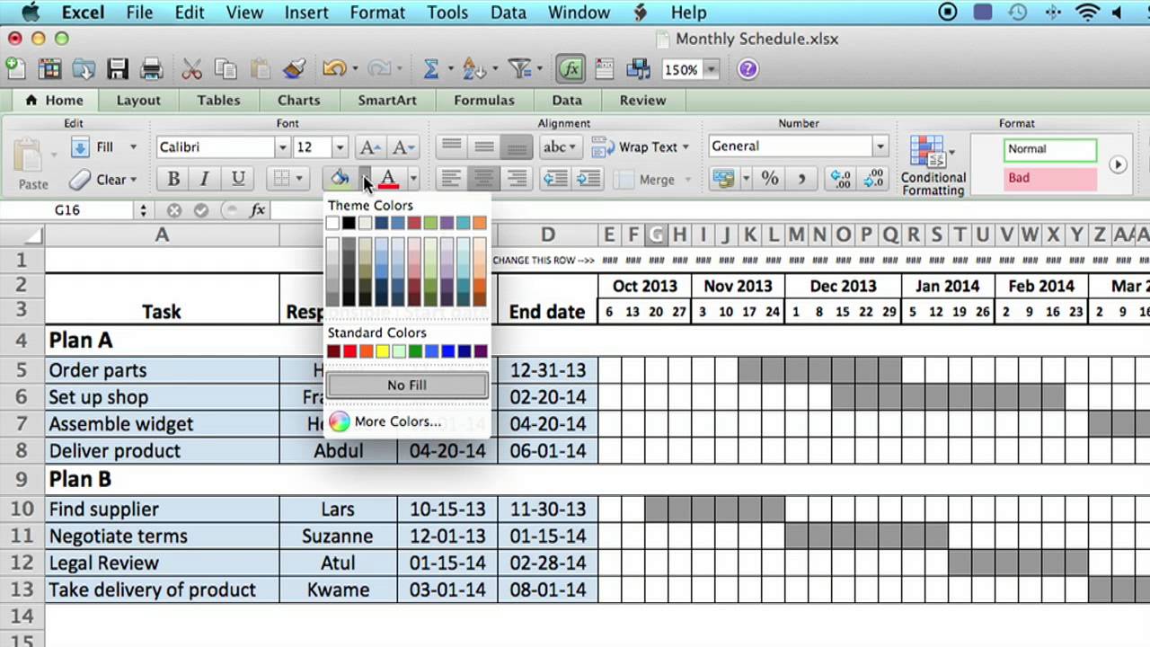 Detail Excel Schedule Template Nomer 30