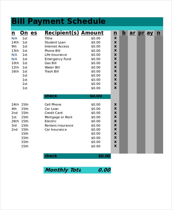 Detail Excel Schedule Template Nomer 31