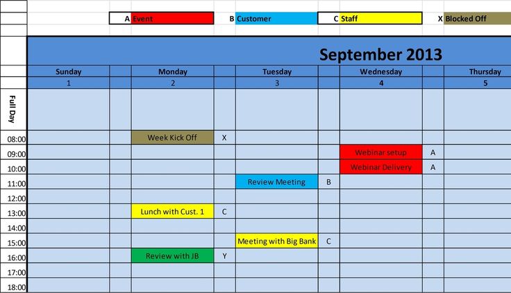 Detail Excel Schedule Template Nomer 36