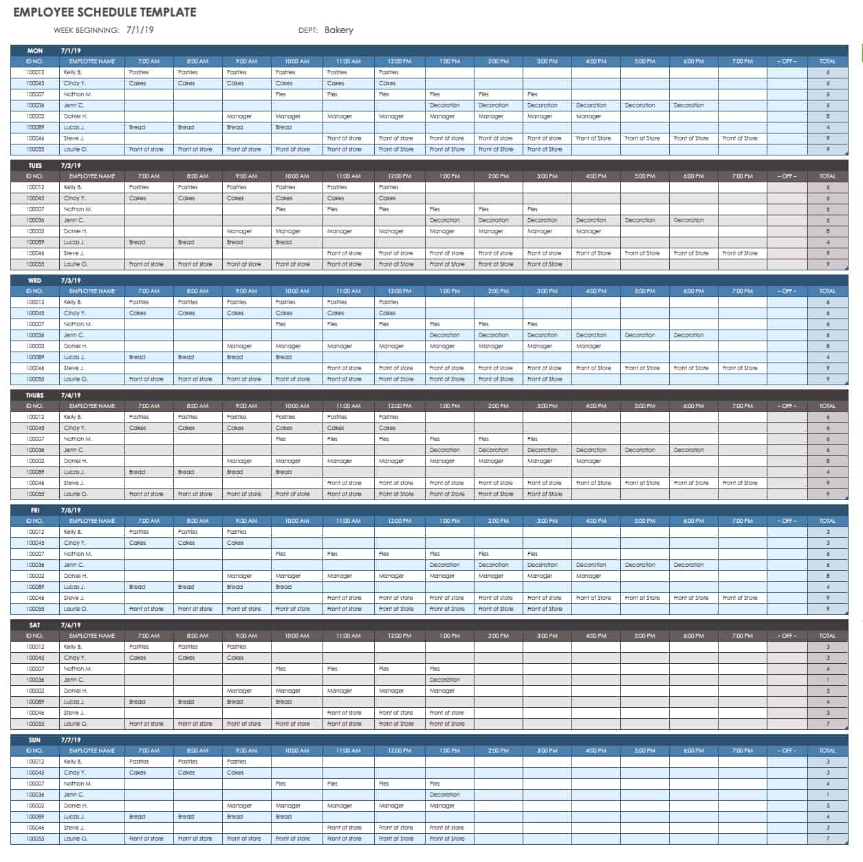 Detail Excel Schedule Template Nomer 40