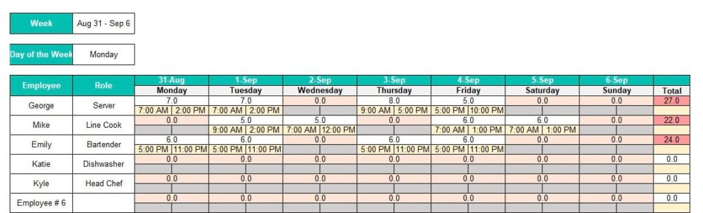 Detail Excel Schedule Template Nomer 41