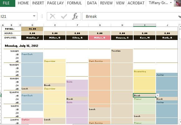 Detail Excel Schedule Template Nomer 10