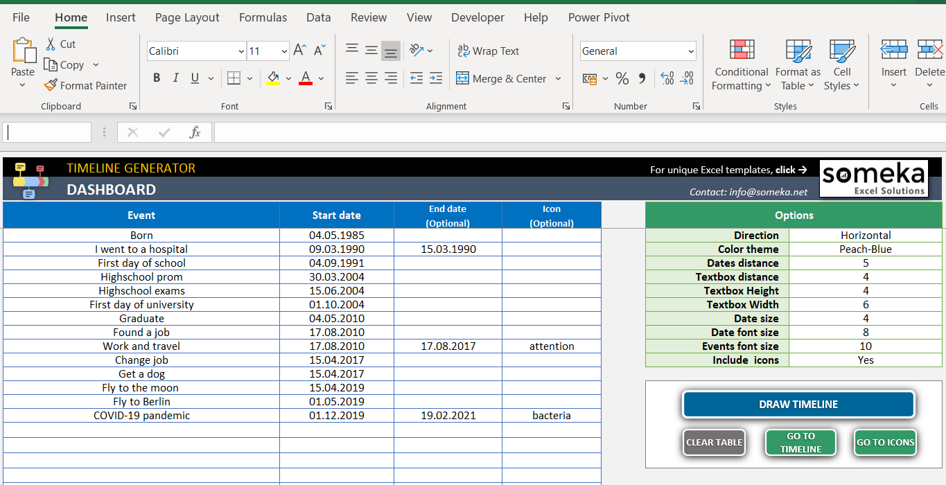 Detail Excel Spreadsheet Timeline Template Nomer 46