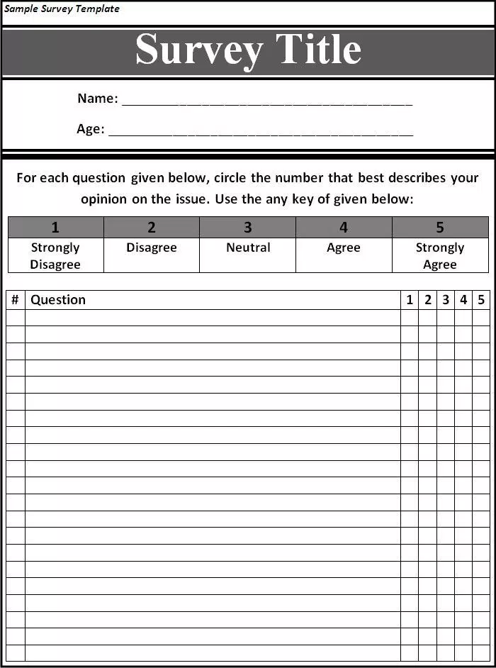 Detail Excel Survey Form Template Nomer 23