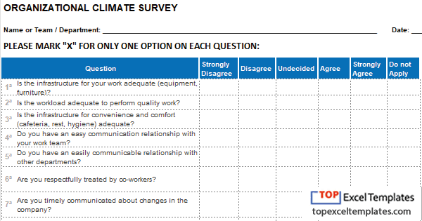 Detail Excel Survey Form Template Nomer 8