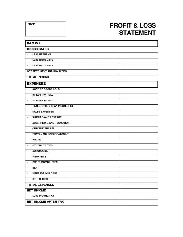 Detail Excel Template Profit And Loss Statement Nomer 52