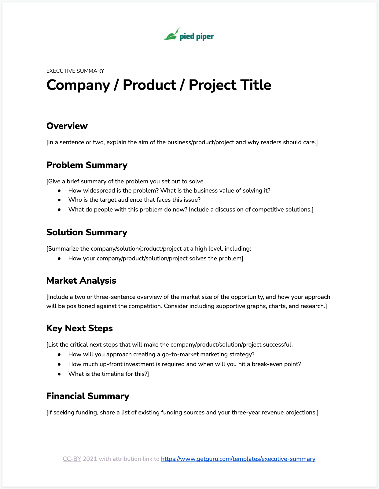 Detail Executive Briefing Template Nomer 3