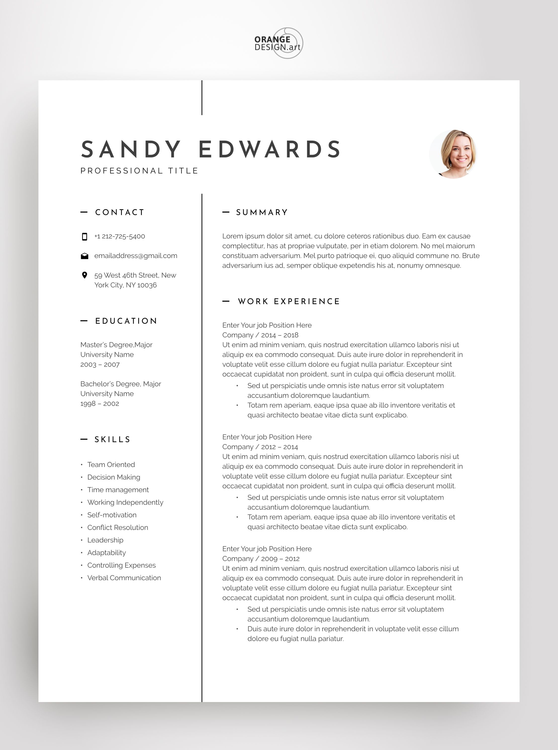 Executive Resume Template Download - KibrisPDR