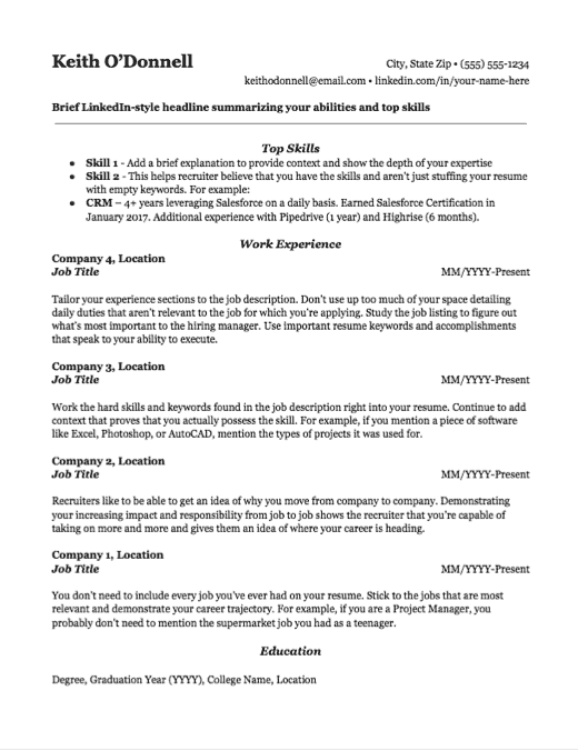 Detail Executive Resume Template Download Nomer 26