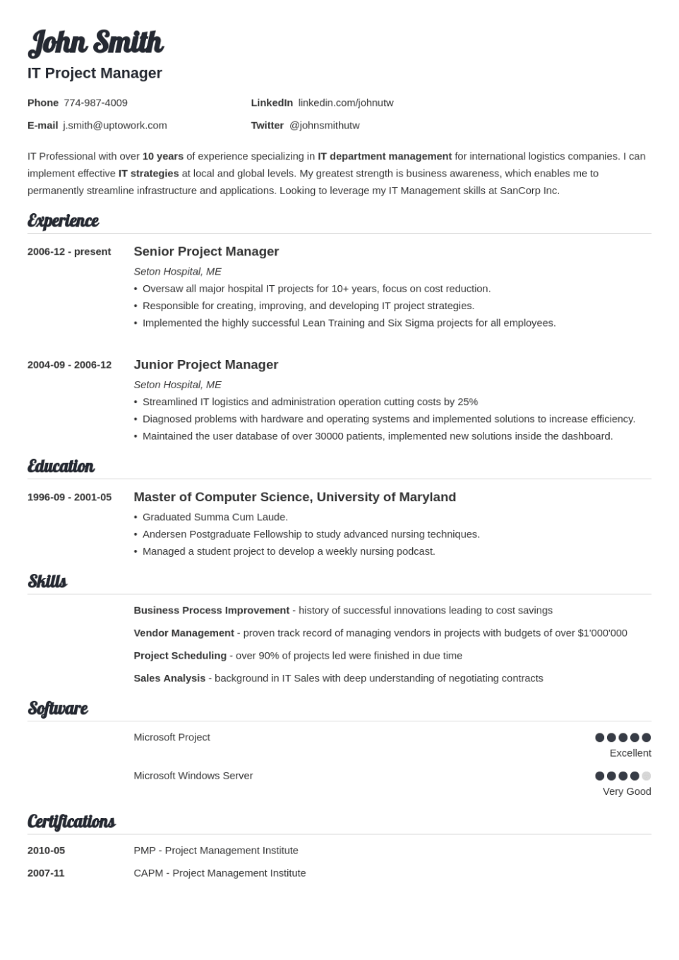 Detail Executive Resume Template Download Nomer 50