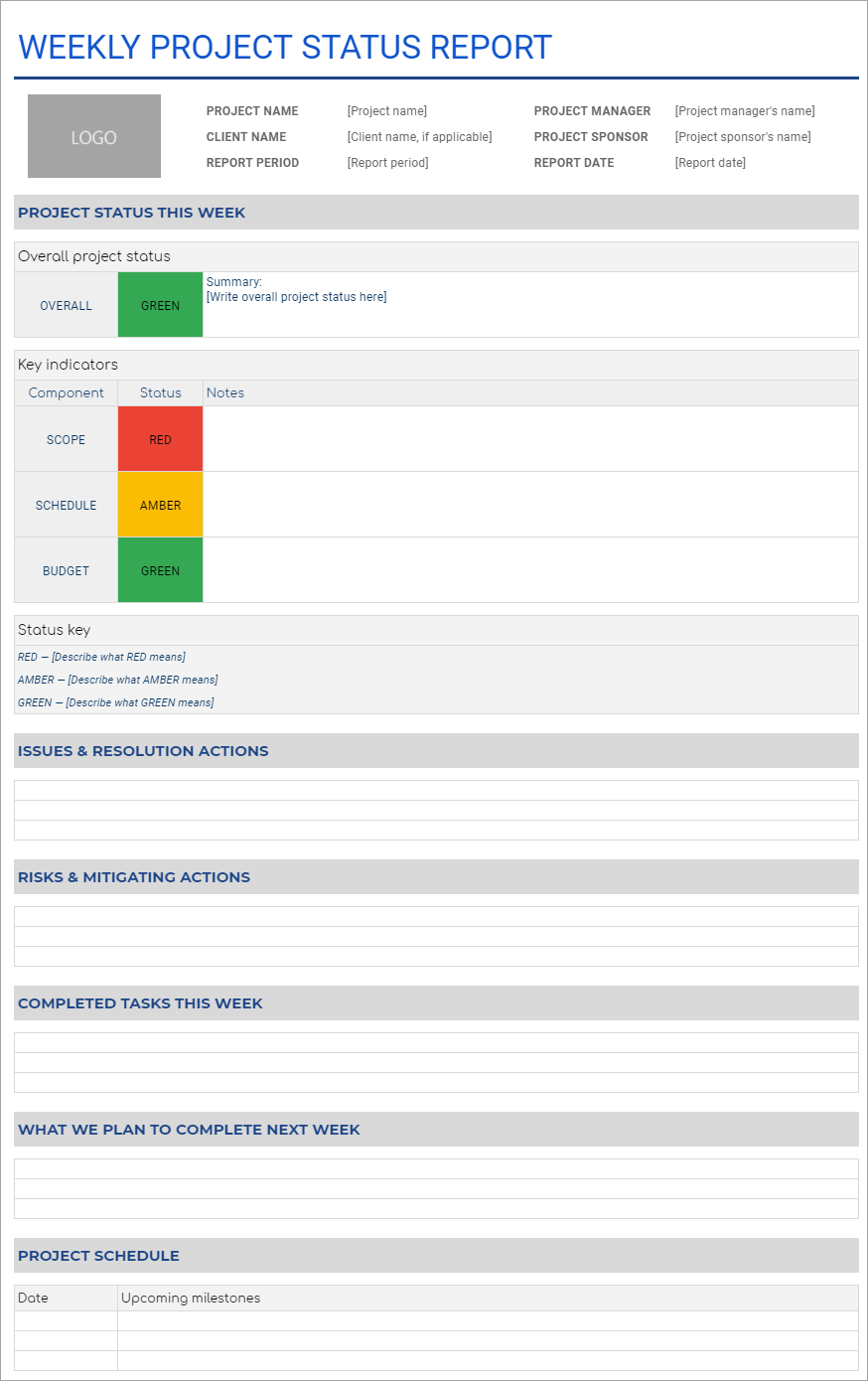 Detail Executive Status Report Template Nomer 17