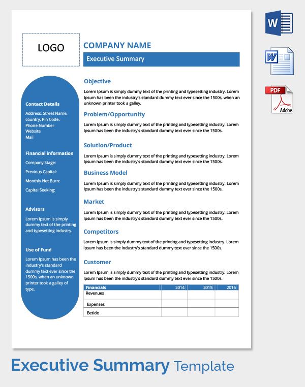 Detail Executive Summary Template Koleksi Nomer 16