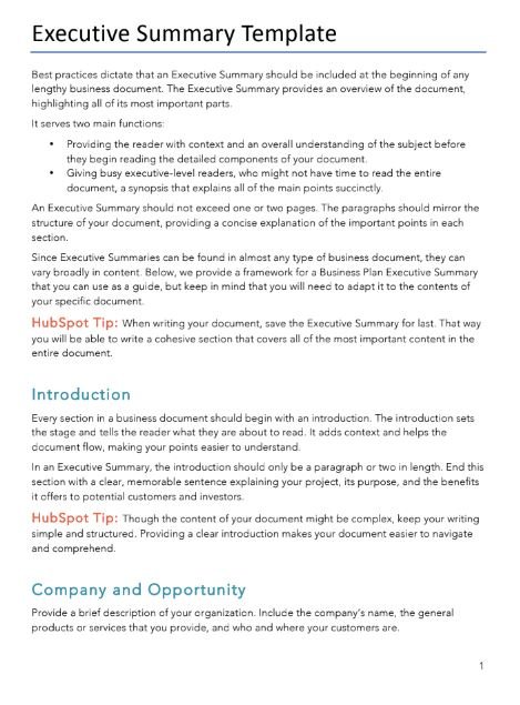 Detail Executive Summary Template Nomer 9