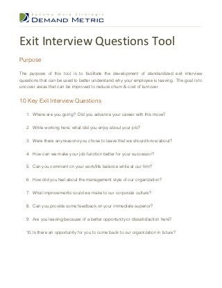 Detail Exit Interview Survey Template Nomer 26