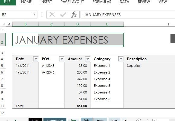 Detail Expense Trends Excel Template Nomer 4