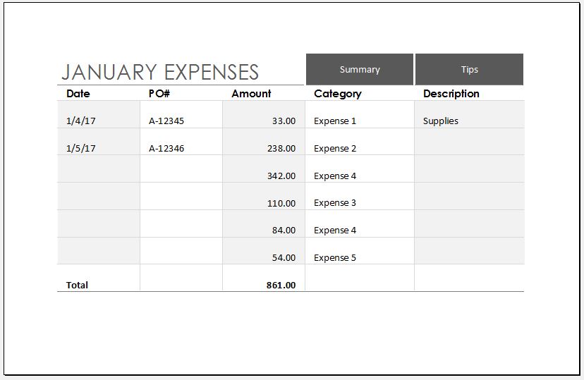 Detail Expense Trends Excel Template Nomer 50