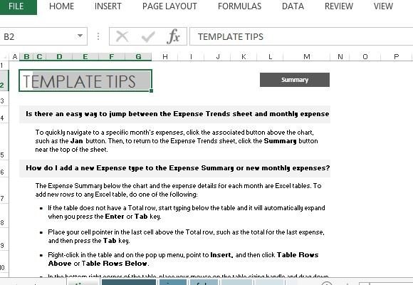 Detail Expense Trends Excel Template Nomer 8
