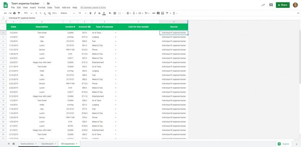 Detail Expenses Template Google Sheets Nomer 22